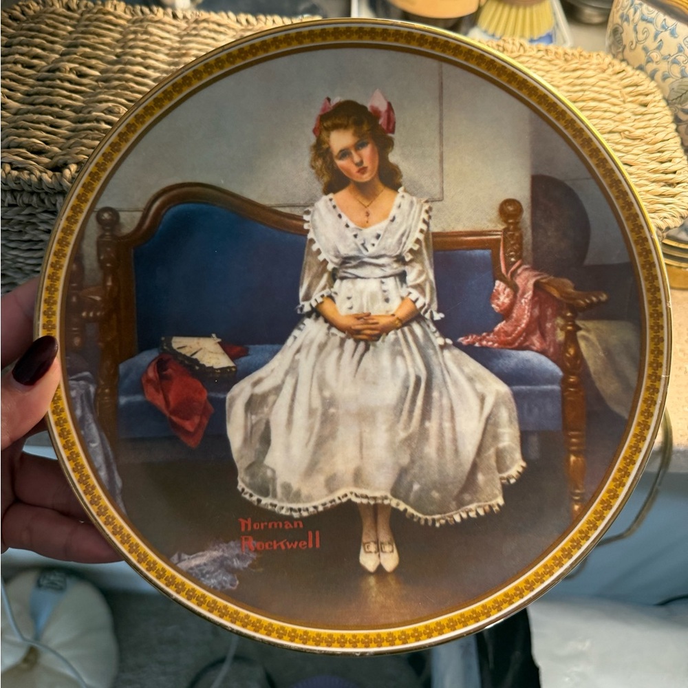 Norman Rockwell Decorative Plate whimsical vtg